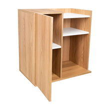 Mesa de Noche Cairo, Fresno Europeo y Blancco Duqueza, con una puerta lateral