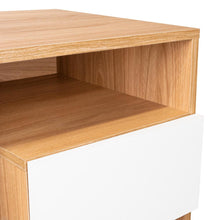 Mesa de Noche Budi, Fresno Europeo y Blancco Duqueza