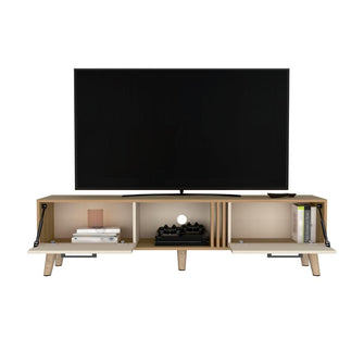 Mesa para TV Vanez, Fresno Europeo y Capri, con dos puertas abatibles 70"