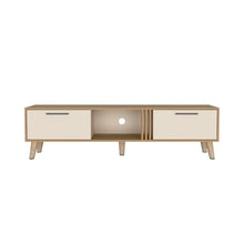 Mesa para TV Vanez, Fresno Europeo y Capri, con dos puertas abatibles 70"
