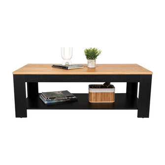 Mesa de Centro Sensi, Fresno Europeo y Wengue, con diseño moderno