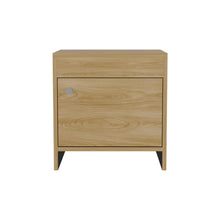 Mesa de Noche Tutto, Fresno Europeo y Wengue, con Cajón Para Guardar Objetos Ideal Para Espacios Reducidos