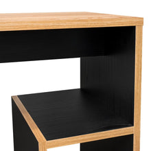 Mesa de Noche Niro, Fresno Europeo y Wengue, con diseño minimalista