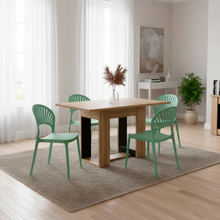 Combo Luigow, Incluye Comedor y 4 Sillas En Color Verde Oliva