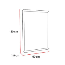 Espejo Rectangular Arezzo, Gris, con Diseño en Sandblasting