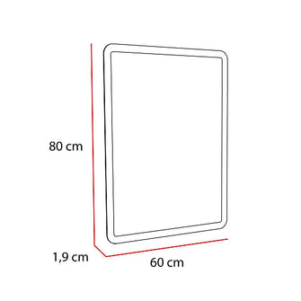 Espejo Rectangular Arezzo, Gris, con Diseño en Sandblasting