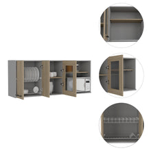 Gabinete Superior Kazan 150, Beige y Gris, con Gran Capacidad de Almacenamiento