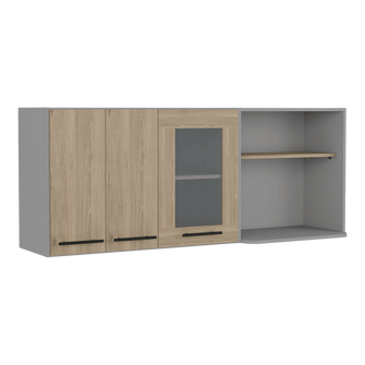 Gabinete Superior Kazan 150, Beige y Gris, con Gran Capacidad de Almacenamiento