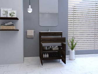 Mueble para Lavamanos Aluvy Talla L, Caoba y Gris, con Gran Capacidad de Almacenamiento 60