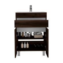 Mueble para Lavamanos Aluvy Talla L, Caoba y Gris, con Gran Capacidad de Almacenamiento 60