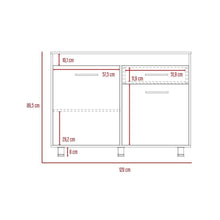 Gabinete Inferior Petra, Blanco y Café Claro, Mesón en Madera