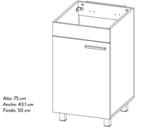 Mueble Lavadero Abel, Blanco y Moreno, Ideal Para Espacios Pequeños