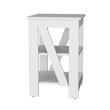 Mesa Auxiliar Baylot, Blanco, con espacios para colocar objetos decorativos ZF