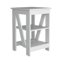 Mesa Auxiliar Baylot, Blanco, con espacios para colocar objetos decorativos ZF