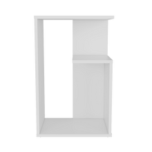 Mesa de Noche Evert, Blanco, con diseño moderno y espacio para ubicar objetos X2