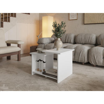 Mesa de Centro Wema Eco, Blanco, con diseño moderno ZF