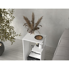 Mesa Auxiliar Evert, Blanco Duqueza, con diseño moderno y espacio para ubicar objetos