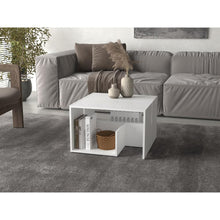 Mesa Auxiliar Evert, Blanco Duqueza, con diseño moderno y espacio para ubicar objetos