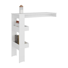 Mesa de Bar Rayo, Blanco Duqueza, con espacio para colocar objetos de bar ZF