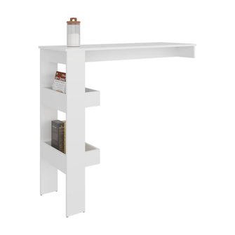 Mesa de Bar Rayo, Blanco Duqueza, con espacio para colocar objetos de bar ZF
