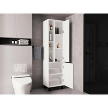 Alacena Stanton, Blanco Duqueza, con manijas metálicas y gran espacio de almacenamiento ZF