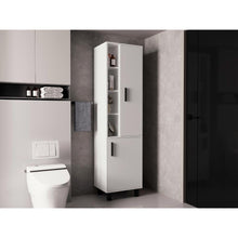 Alacena Stanton, Blanco Duqueza, con manijas metálicas y gran espacio de almacenamiento ZF