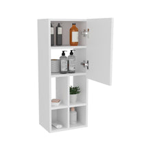 Gabinete de Baño Niwot, Blanco Duqueza, con tres entrepaños y compartimentos para almacenar objetos ZF