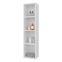 Alacena de Pared Pequeño Minimalista, Blanco, sin puertas, para implementos de aseo ZF