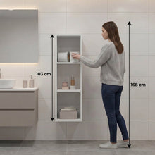 Alacena de Pared Pequeño Minimalista, Blanco, sin puertas, para implementos de aseo ZF