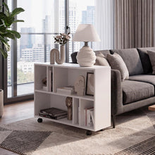Mesa Auxiliar Jorge, Blanco, con Espacio para Guardar Objetos Como Libros y Decoración ZF