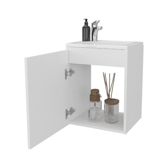 Mueble Lavamanos Saju, Blanco Duqueza, Incluye Lavamanos Plastiglas Floresta ZF