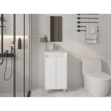 Combo Mueble Para Lavamanos Brandy, Blanco Duqueza, Incluye Lavamanos Praia 45 y Espejo ZF