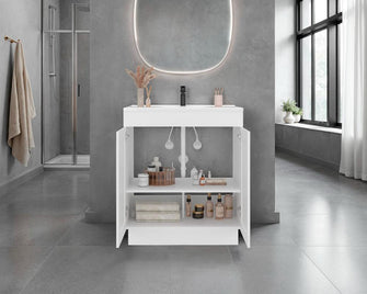 Mueble Para Lavamanos Baluarte, Blanco Duqueza, Incluye lavamanos Praia 30 ZF