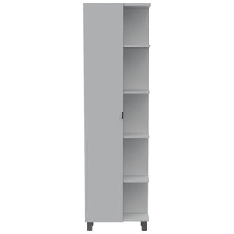 Mueble Esquinero Zendaya, Blanco, con Cinco Entrepaños