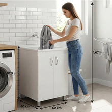 Mueble De Lavado Independiente Fowel, Kronos Blanco, Incluye lavadero no grifería ZF