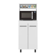 Modulo Microondas Kane, Kronos Blanco, Con compartimiento inferior para alimentos y utensilios de cocina ZF