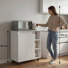 Modulo Microondas Sese, Kronos Blanco, Con dos puertas abatibles y compartimiento inferior para alimentos ZF