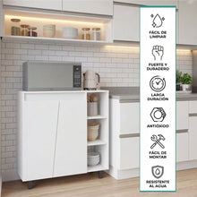 Modulo Microondas Sese, Kronos Blanco, Con dos puertas abatibles y compartimiento inferior para alimentos ZF