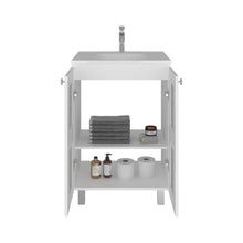 Mueble para Lavamanos Haysi, Blanco, Dos puertas abatibles y entrepaño, incluye lavamanos ZF