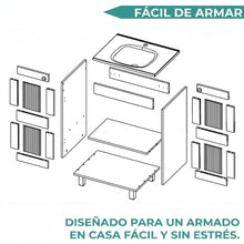 Mueble para Lavamanos Haysi, Blanco, Dos puertas abatibles y entrepaño, incluye lavamanos ZF