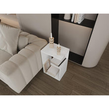 Mesa Auxiliar Evert, Kronos Blanco, con diseño moderno y espacio para ubicar objetos ZF