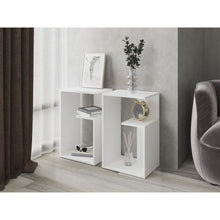 Mesa Auxiliar Evert, Kronos Blanco, con diseño moderno y espacio para ubicar objetos ZF