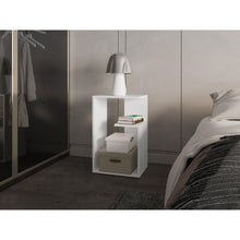 Mesa Auxiliar Evert, Kronos Blanco, con diseño moderno y espacio para ubicar objetos ZF