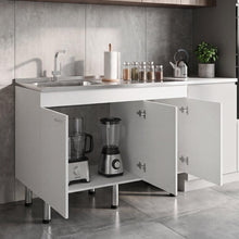 Gabinete Inferior de Cocina Oceana 120, Kronos Blanco, Incluye Mesón Izquierdo ZF
