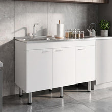 Gabinete Inferior de Cocina Oceana 120, Kronos Blanco, Incluye Mesón Izquierdo ZF