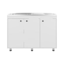 Gabinete Inferior Cantabria 120, Kronos Blanco, Ideal para Espacio Reducidos, con Mesón Izquierdo ZF