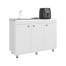 Gabinete Inferior Cantabria 120, Kronos Blanco, Ideal para Espacio Reducidos, con Mesón Izquierdo ZF