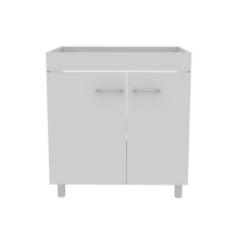 Mueble Lavadero Minox, Blanco, Material Resistente A La Humedad y Patas Metálicas