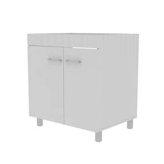 Mueble Lavadero Minox, Blanco, Material Resistente A La Humedad y Patas Metálicas