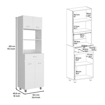 Modulo Microondas Carbe, Blanco, con amplios espacios para guardar alimentos ZF